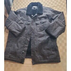 Lee Black Sherpa Lined Jean Jacket Men's Size L Large